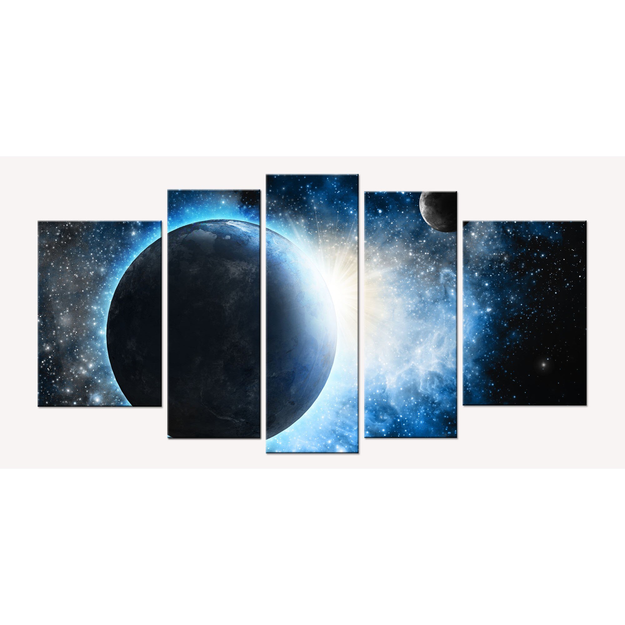 Set Tablou DualView Startonight Cosmos, 5 piese, luminos in intuneric, 90 x 180 cm (1 piesa 30 x 90 cm, 2 piese 30 x 80 cm, 2 piese 40 x 60 cm)