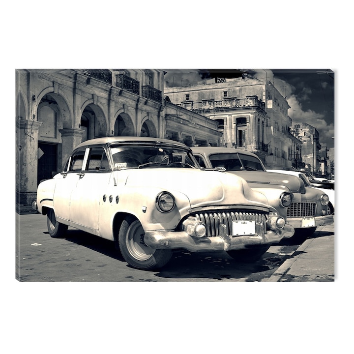 DualView Startonight картина Ретро автомобили в Куба, светеща в тъмното, 80 x 120 cm