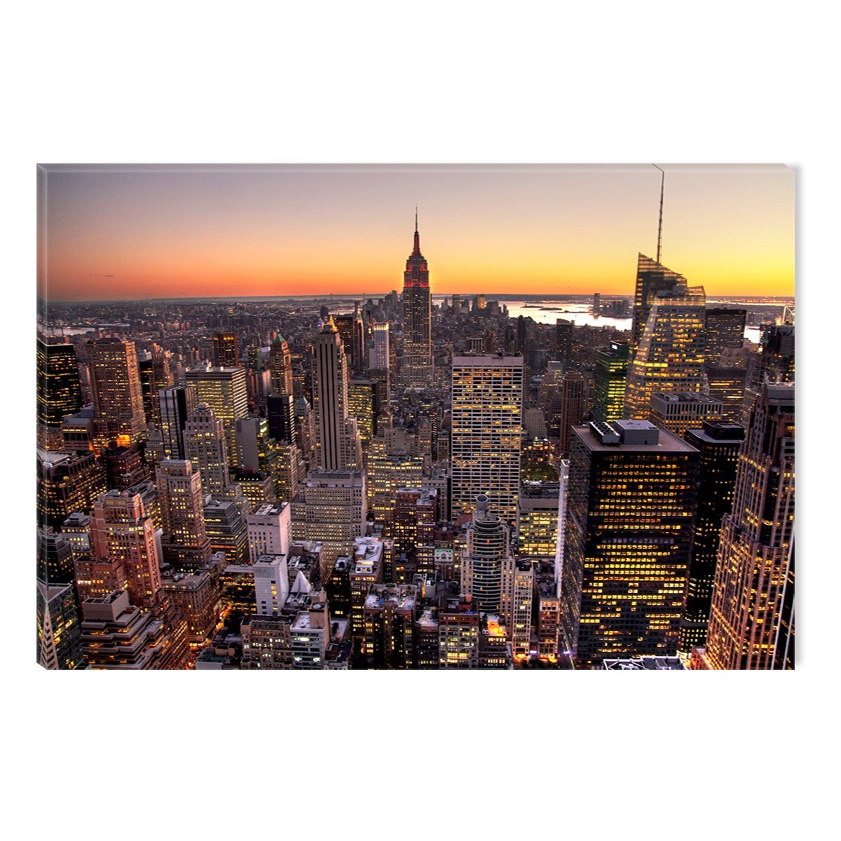 Tablou DualView Startonight Apus in Manhattan, New York, luminos in intuneric, 60 x 90 cm