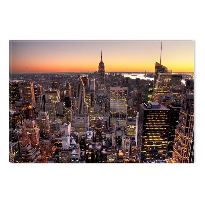 Tablou DualView Startonight Apus in Manhattan, New York, luminos in intuneric, 60 x 90 cm
