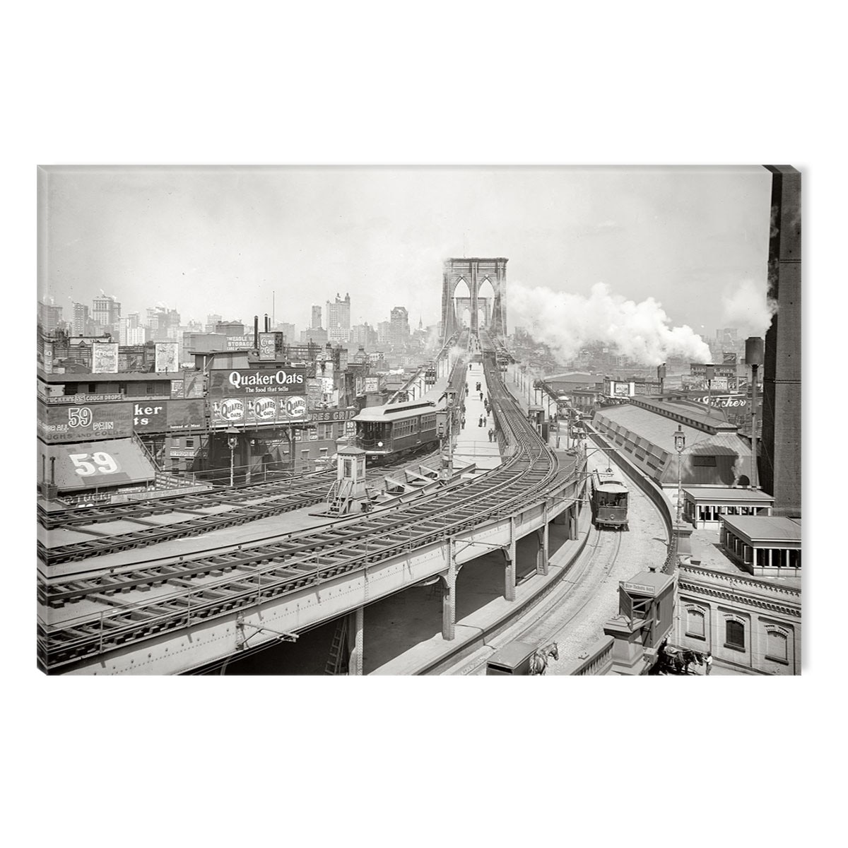 Tablou DualView Startonight Podul Brooklyn New York, luminos in intuneric, 80 x 120 cm
