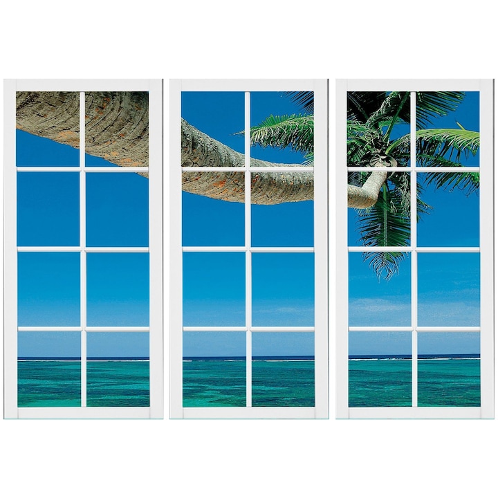 DualView Startonight Комплект за рисуване Window to Palm Tree, 3 части, светещи в тъмното, 80 x 120 cm (3 части 40 x 80 cm)