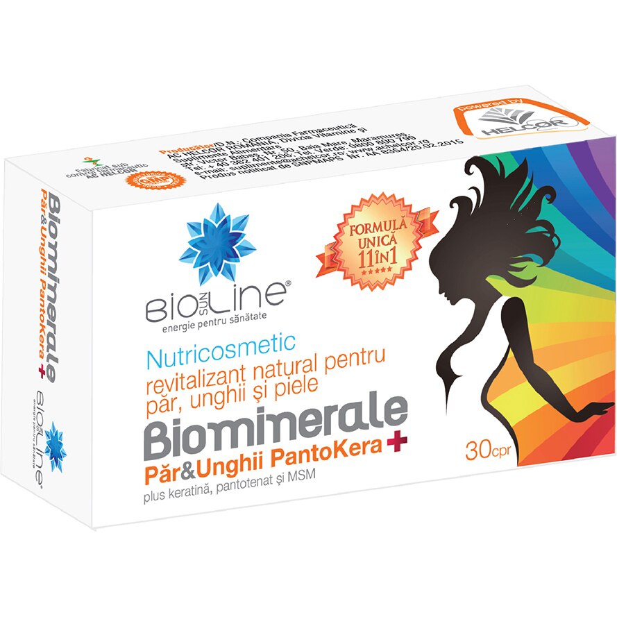 Supliment alimentar Biominerale par si unghii PantoKera+, BioSunLine, 30 capsule