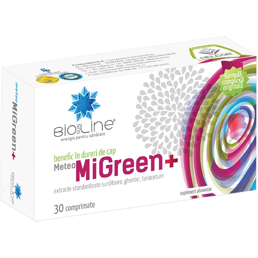 Supliment alimentar Meteo MiGreen, BioSunLine, 30 comprimate