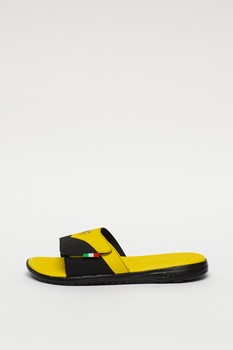 Puma, Papuci cu velcro si model colorblock, Galben, 37 Puma, Papuci cu velcro si model colorblock, Galben, 37