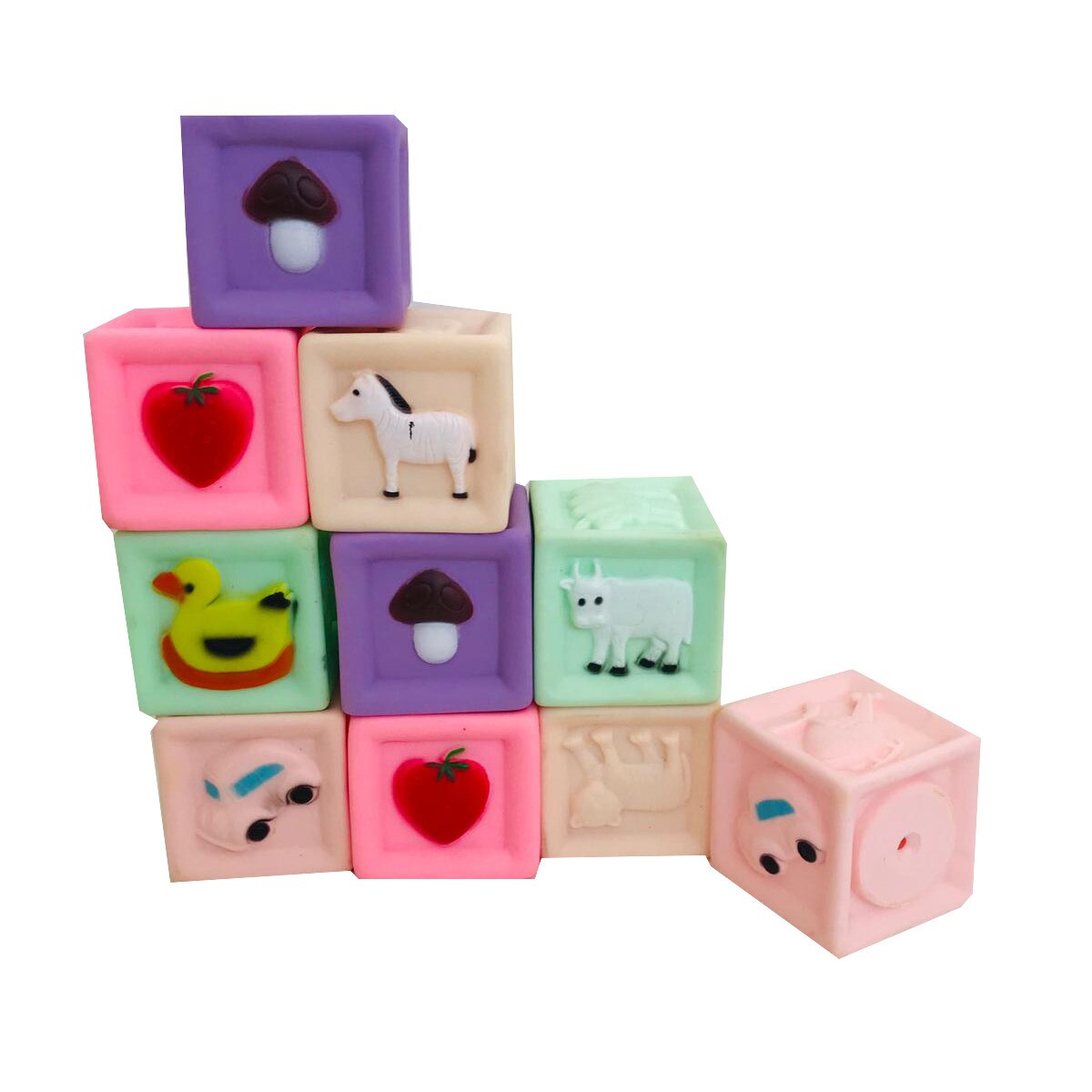 Set 10 cuburi din silicon, cu imagini, Unitoys - eMAG.ro