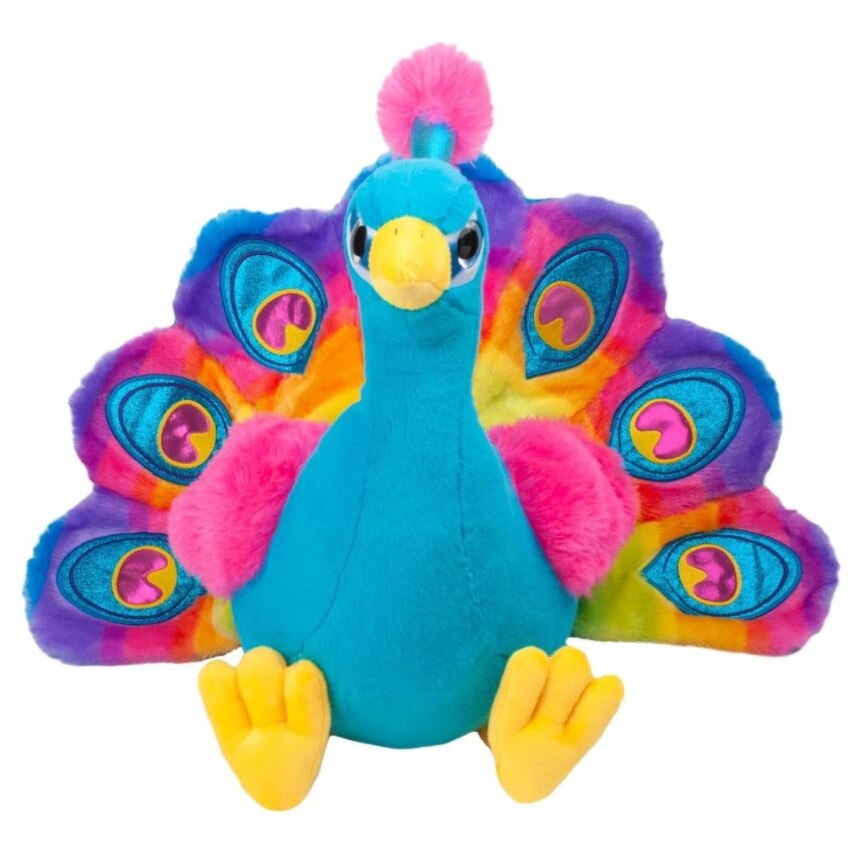 Jucarie de plus, Zola®, Paun multicolor, 32 cm