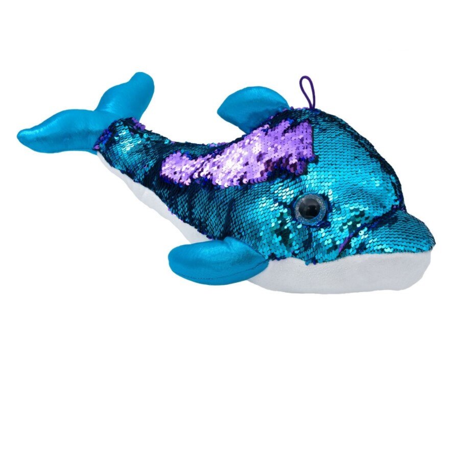 Jucarie de plus, Zola®, Delfin cu paiete refersibile, 45 cm