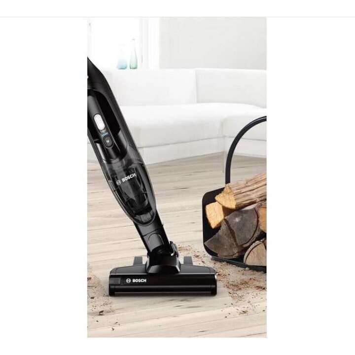 Aspirator vertical Bosch Readyy`y BBHF220, 0.4 L, 18 V, 2 trepte de putere, Acumulator Li-Ion, Filtru lavabil, Perie EasyClean, Autonomie 40 min, 43 kWh/an, Negru