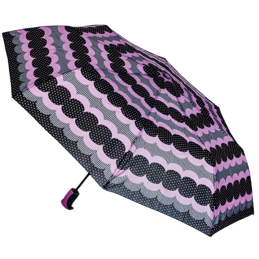 Umbrela Zola®, pentru fete, cu husa, roz/negru/gri cu buline