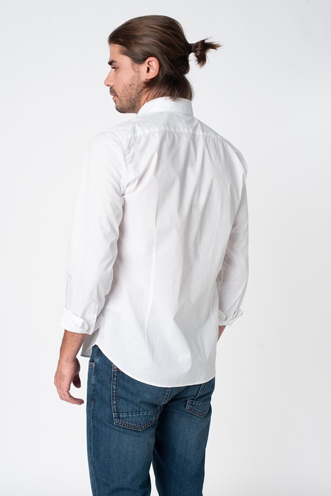 LA MARTINA, Camasa regular fit cu logo brodat, Alb, S