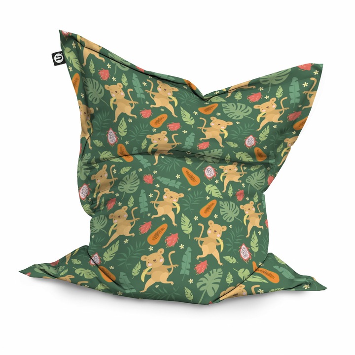 Fotoliu Updeco Puf Bean Bag tip Perna, impermeabil, indoor/outdoor, sac interior, 115 x 150 x 25 cm, maimute