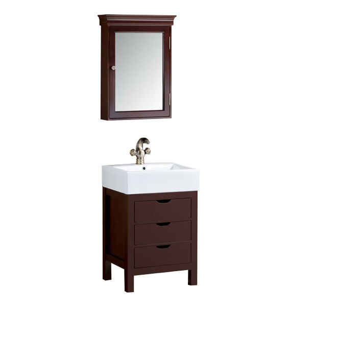 Set Mobilier Lemn Baie Smackt,Lavoar Ceramic,Oglinda Rama Lemn Sm 8163