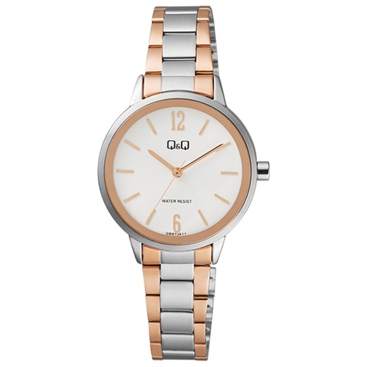 Ceas dama Q&Q QB97J411Y, Bicolor
