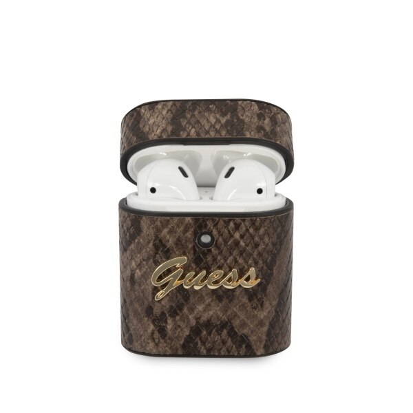 Husa pentru AirPods Guess Python Collection Brown