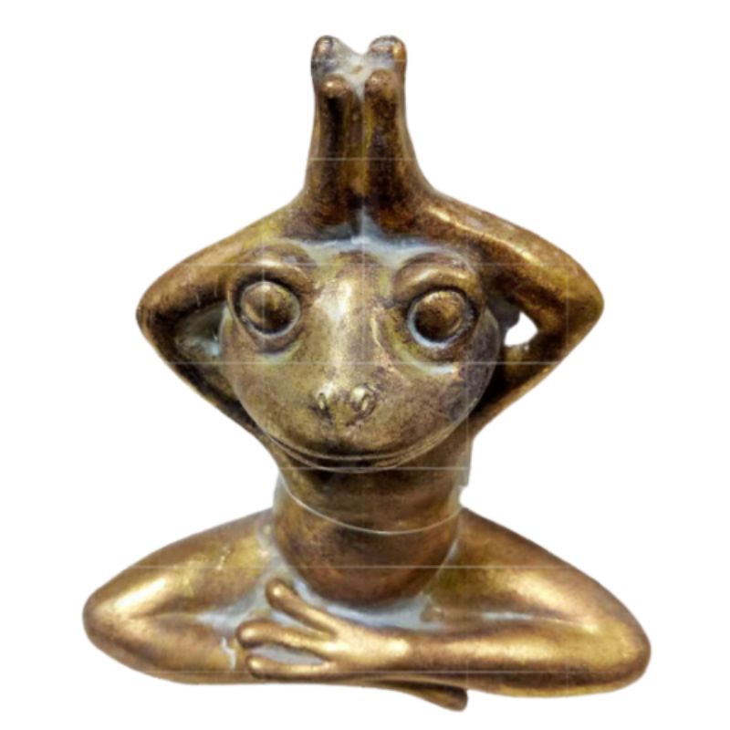 Statueta decorativa broasca, Polirasina, 14 cm x 16 cm, Multicolor