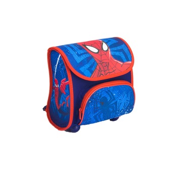 Ghiozdan gradinita, Spiderman, Face, 23 cm, Albastru Ghiozdan gradinita, Spiderman, Face, 23 cm, Albastru