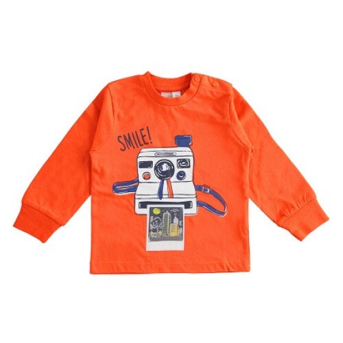 Bluza baiat, Ido, portocaliu cu imprimeu