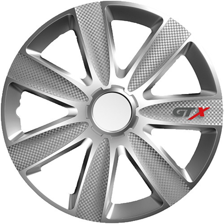 Cridem GTX Carbon dísztárcsa szett, ezüst, 15'', 4 db.
