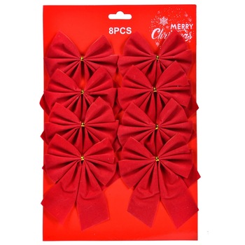 Set fundite decorative de Craciun, Rosu , 12 cm , 8 buc Set fundite decorative de Craciun, Rosu , 12 cm , 8 buc