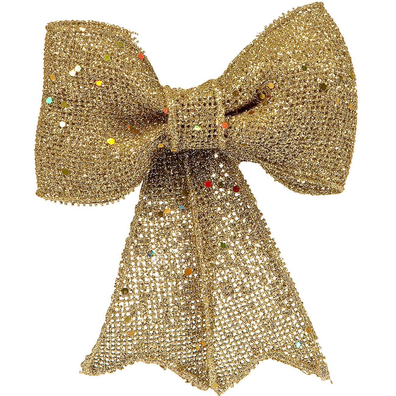 Ornament brad de Craciun, auriu cu sclipici, South Perfect Decor, 12x13 cm