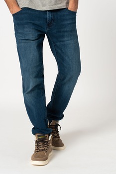 SUPERDRY, Blugi drepti cu aspect decolorat, Bleumarin, 32 SUPERDRY, Blugi drepti cu aspect decolorat, Bleumarin, 32