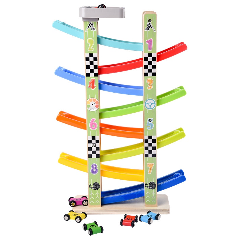 Set 8 masini lemn + Pista etajata