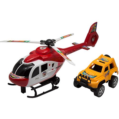 Set Masinuta cu Elicopter de interventii, 2 piese , multicolor