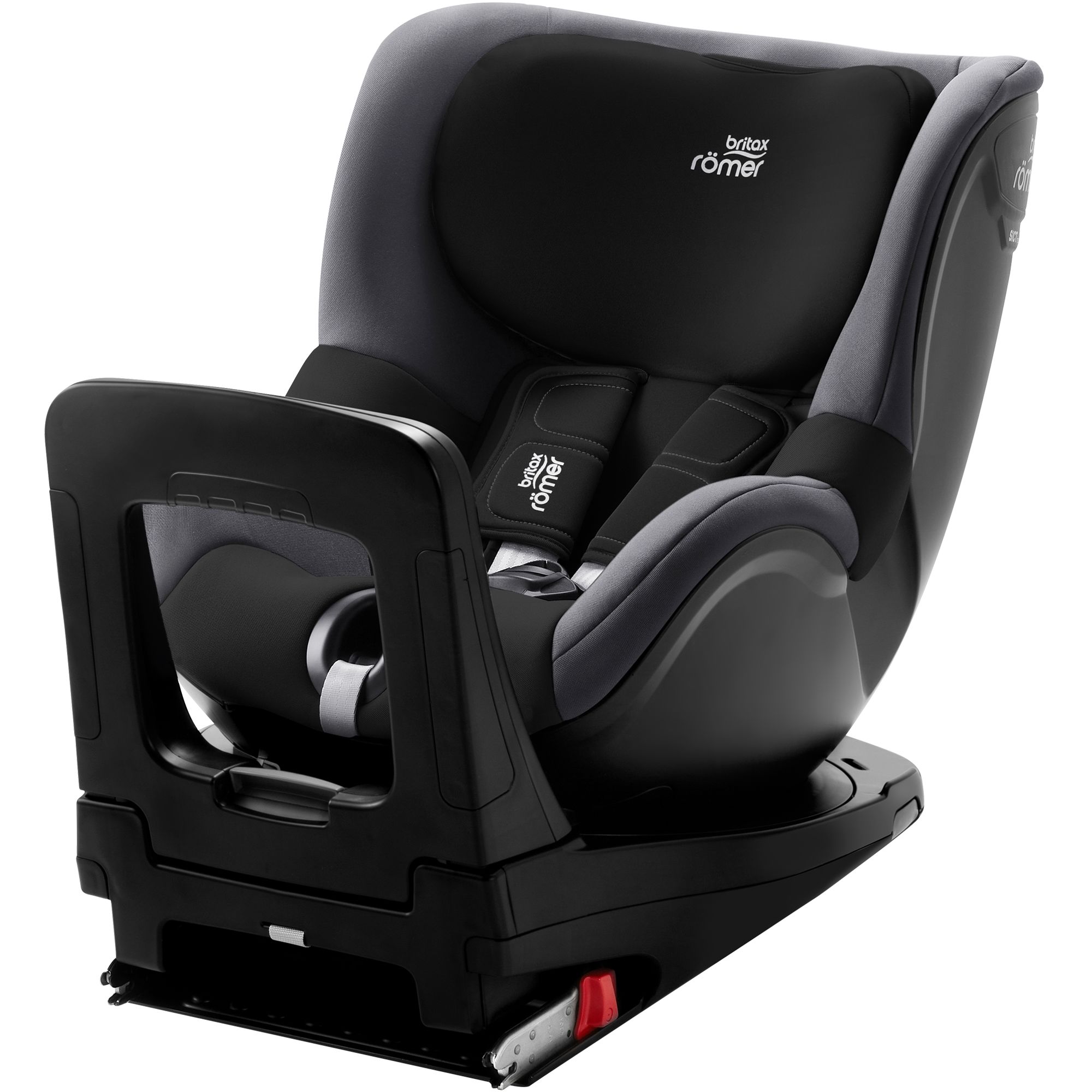 Scaun auto ISOFIX i-Size Britax Romer DUALFIX M Black Ash, 61-105 cm, rotativ, Negru/Gri