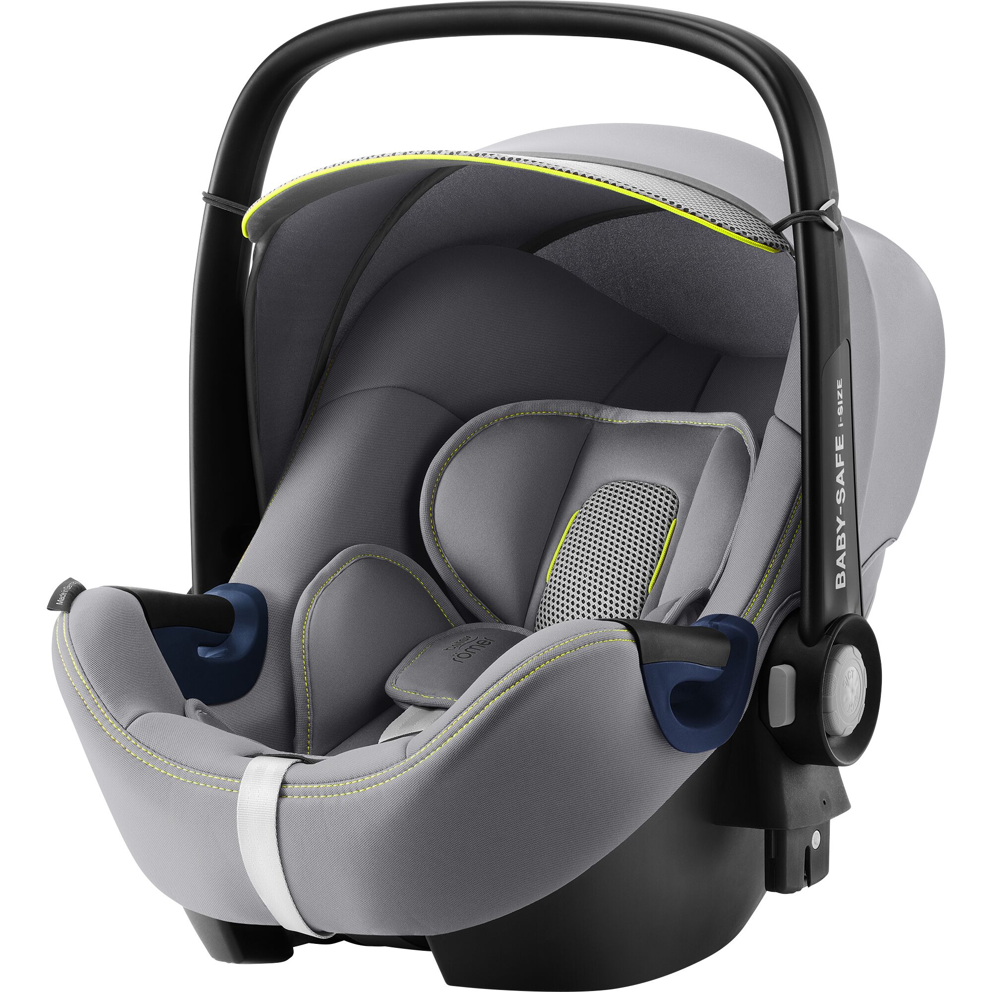Cos auto i-Size Britax Romer Baby Safe 2 Cool Flow Silver, 40-83 cm, Gri/Verde