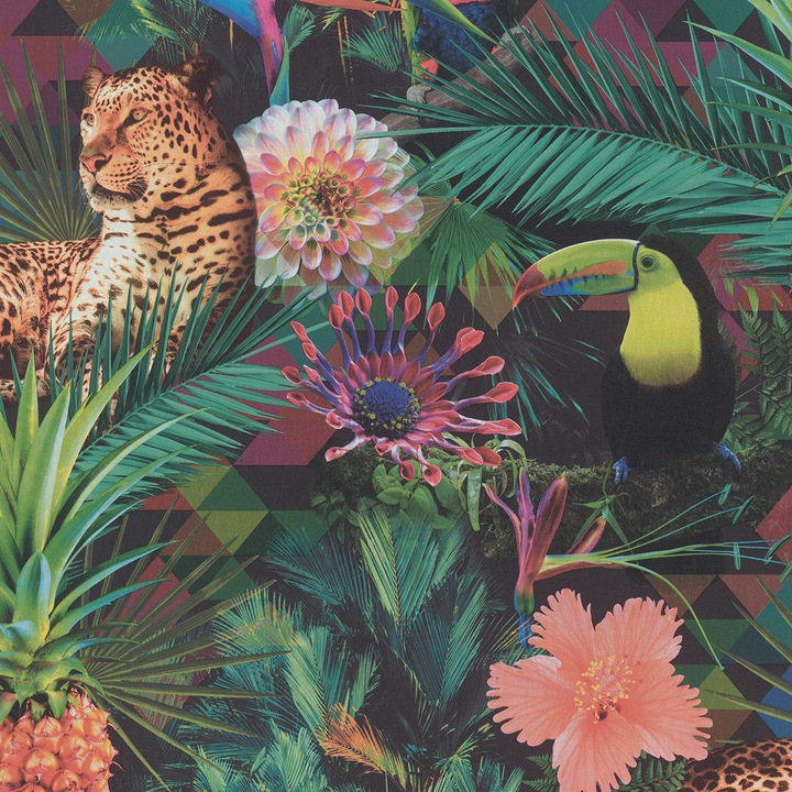 Ifjúsági tapéta egzotikus mintás virágokkal Instawalls II 10083-07 méret 0,53cm x 10m Többszínű