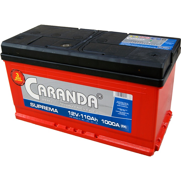 Baterie Auto Caranda Suprema 110Ah 1000A
