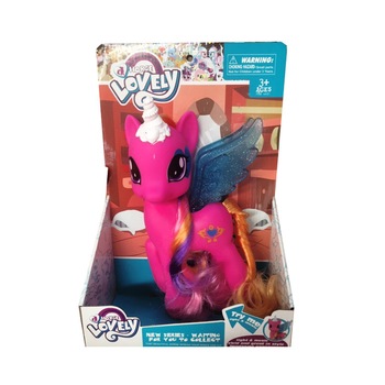 Figurina Poney Lovely, 24 cm, Roz Figurina Poney Lovely, 24 cm, Roz