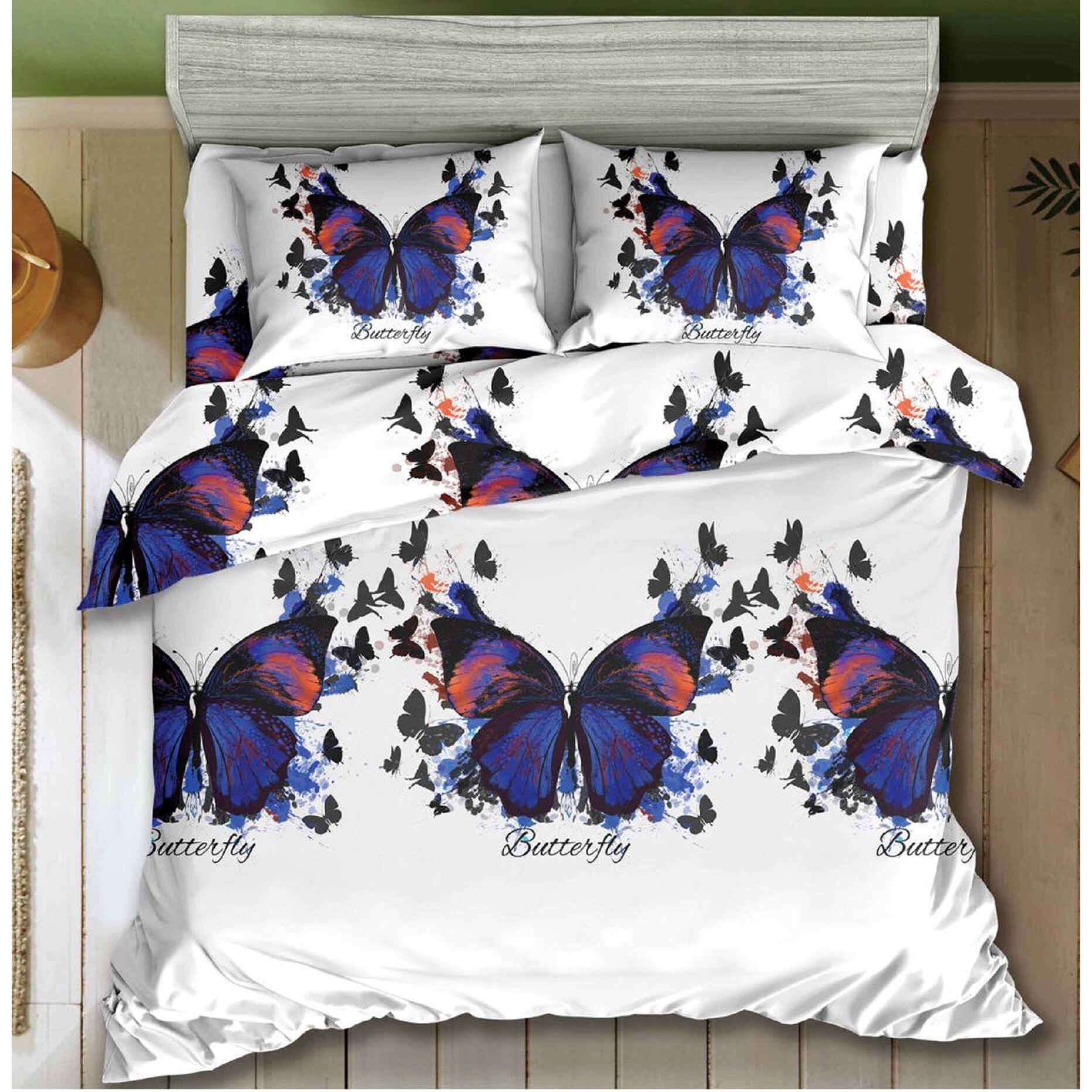 Lenjerie de pat 3D, bumbac satinat, 4 piese, 2 persoane, JN1035