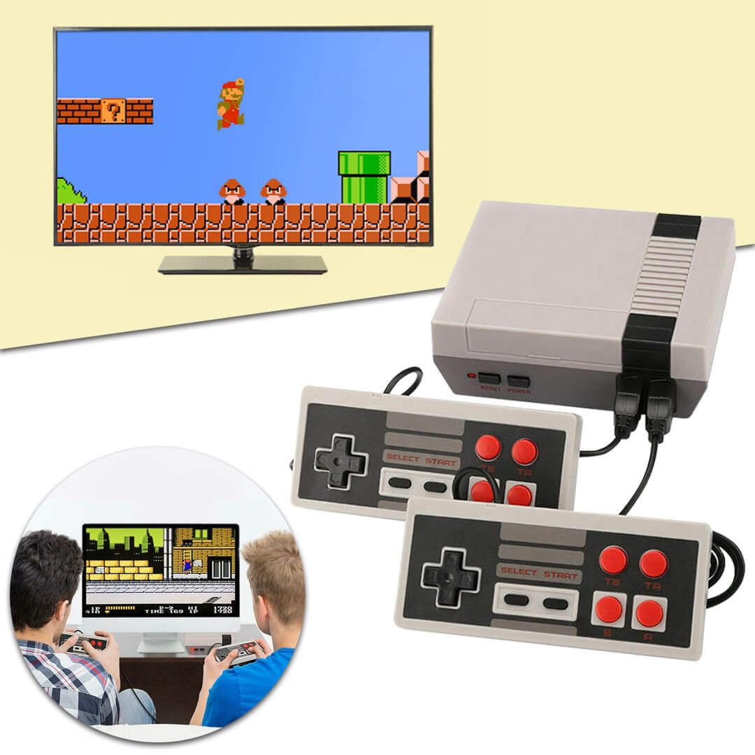 Consola gaming SIKS® retro cu 2 controllere, 620 de jocuri, multiplayer, cu cele mai indragite jocuri