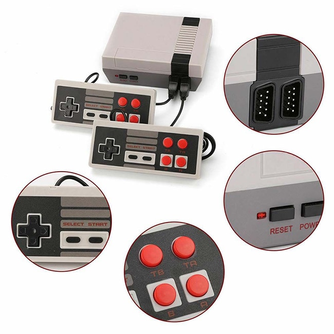 Consola gaming SIKS® retro cu 2 controllere, 620 de jocuri, multiplayer, cu cele mai indragite jocuri