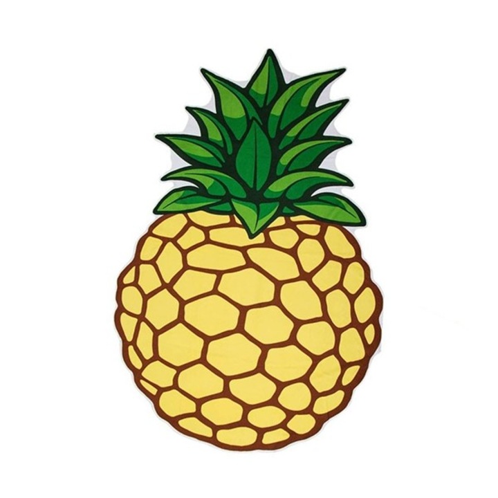 Prosop plaja Ananas, Galben/Verde, 170 x 120 cm