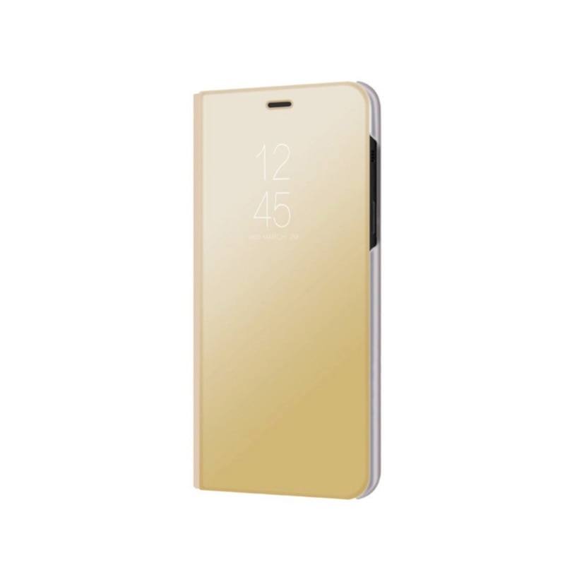 Husa Flip Mirror pentru Galaxy A8+ (2018) Gold