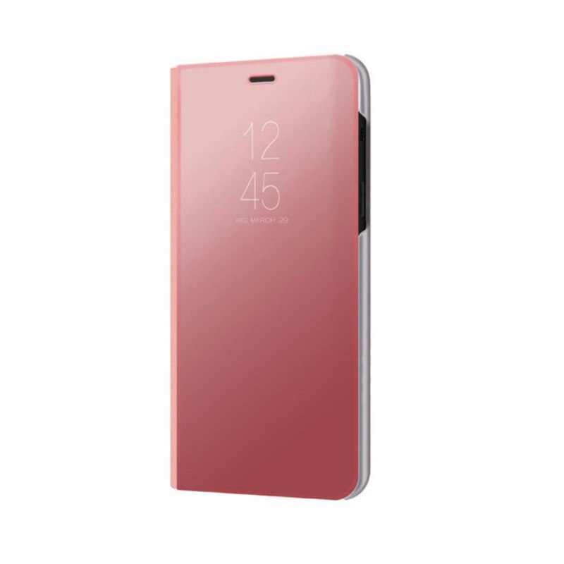 Husa Flip Mirror pentru Galaxy A8+ (2018) Rose Gold