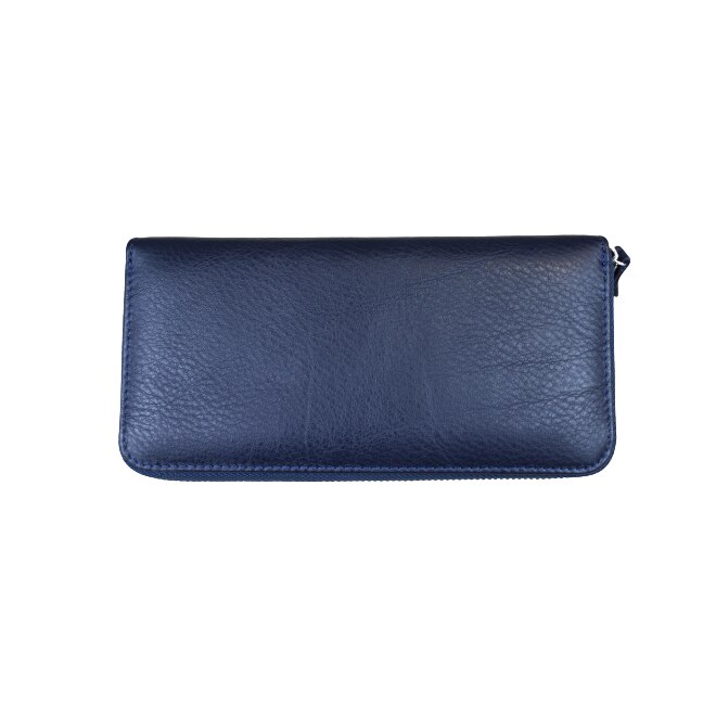 Portofel dama, din piele naturala, Hassion, Model B02 Blue