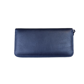 Portofel dama, din piele naturala, Hassion, Model B02 Blue Portofel dama, din piele naturala, Hassion, Model B02 Blue