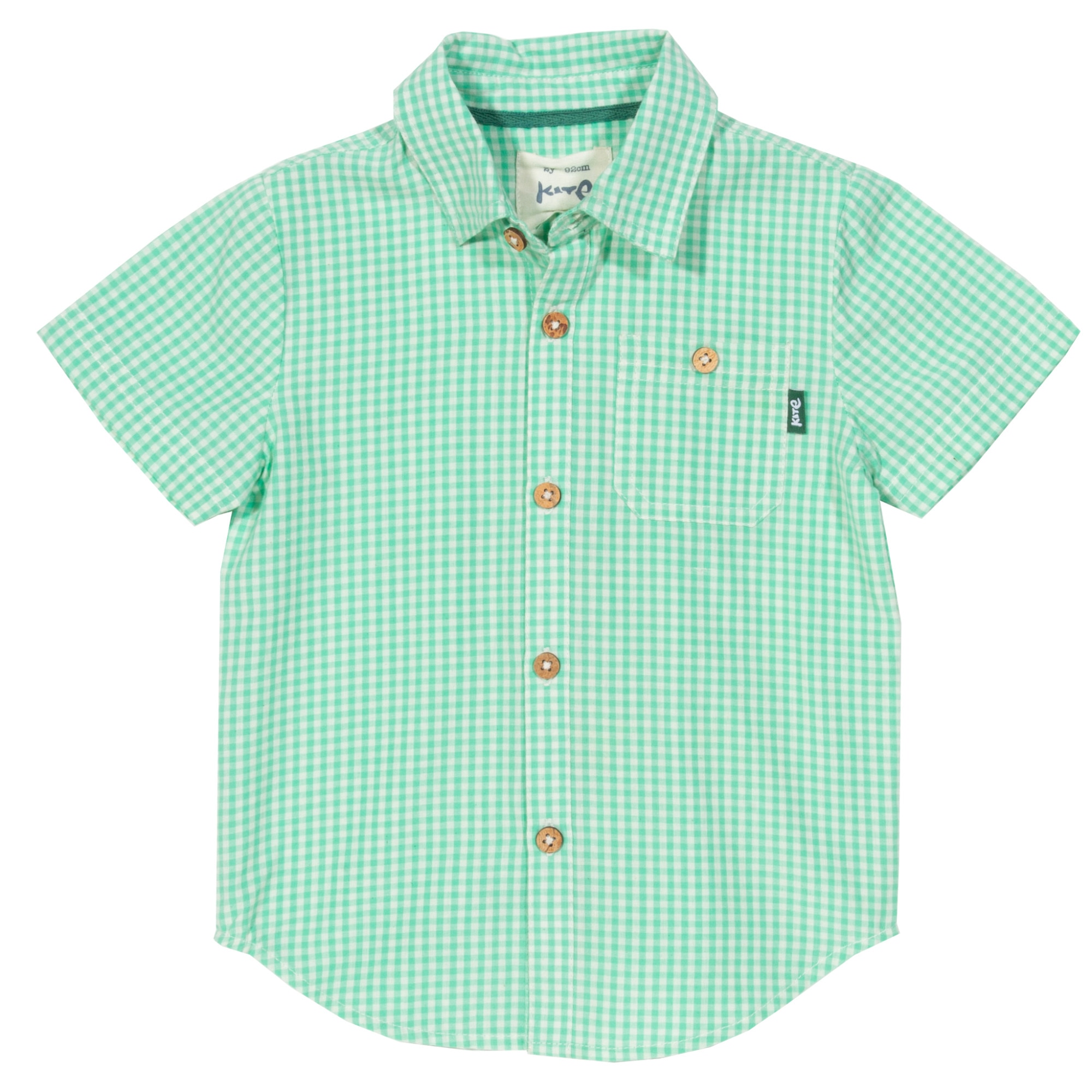 Camasa verde in carouri, bumbac organic