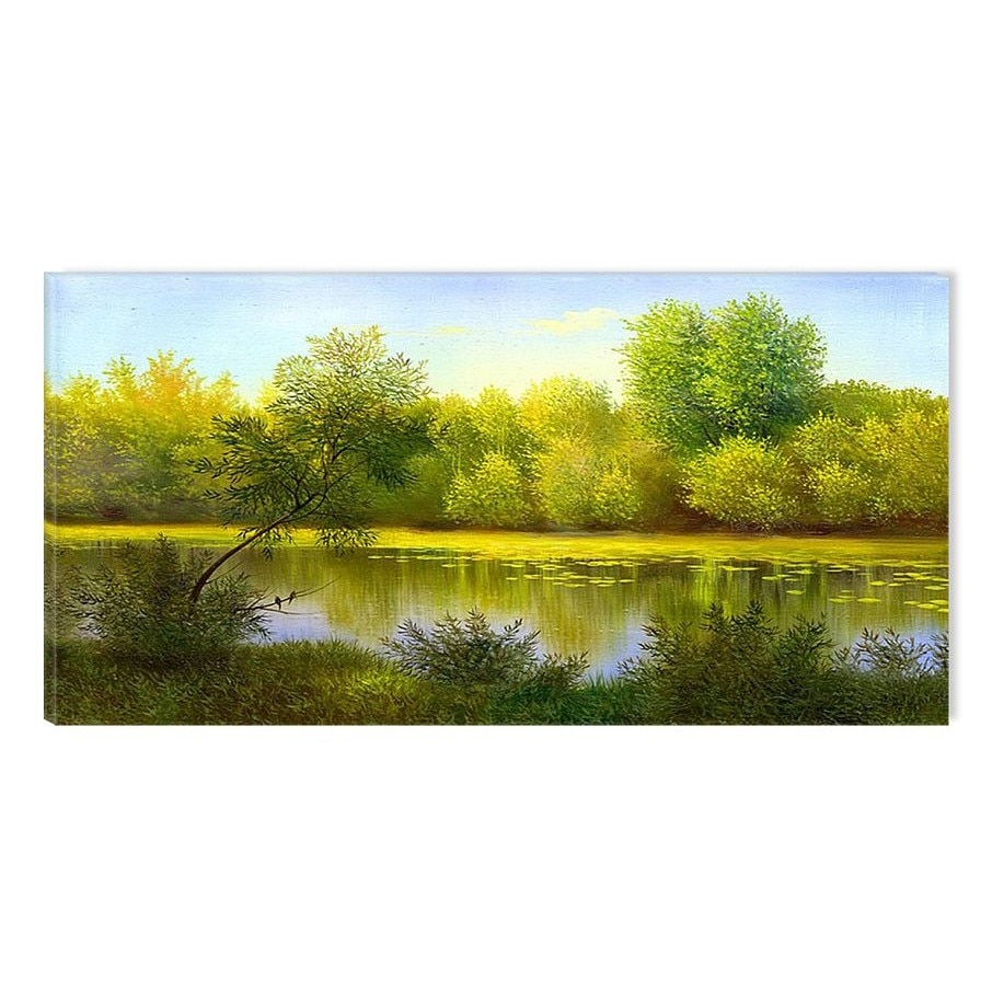 Tablou DualView Startonight Lac de vara, luminos in intuneric, 60 x 120 cm