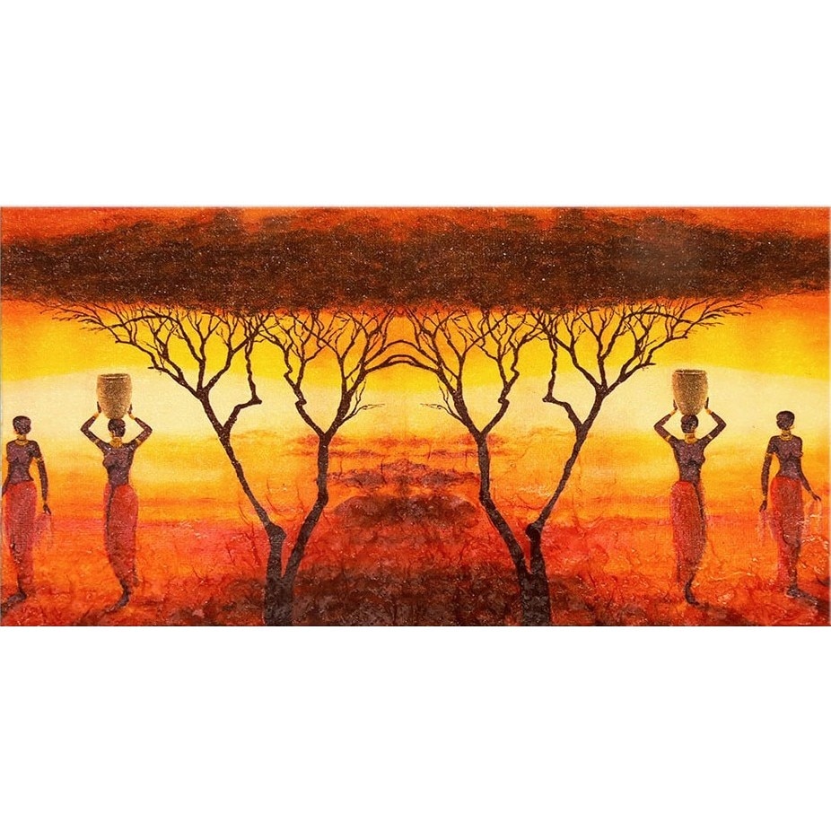 Tablou DualView Startonight Tema africana, luminos in intuneric, 60 x 120 cm