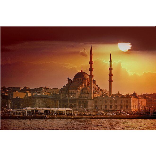 Tablou DualView Startonight Apus de soare la Istanbul, luminos in intuneric, 40 x 60 cm