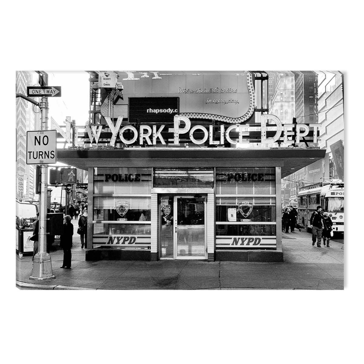 Tablou DualView Startonight NYPD alb negru, luminos in intuneric, 80 x 120 cm