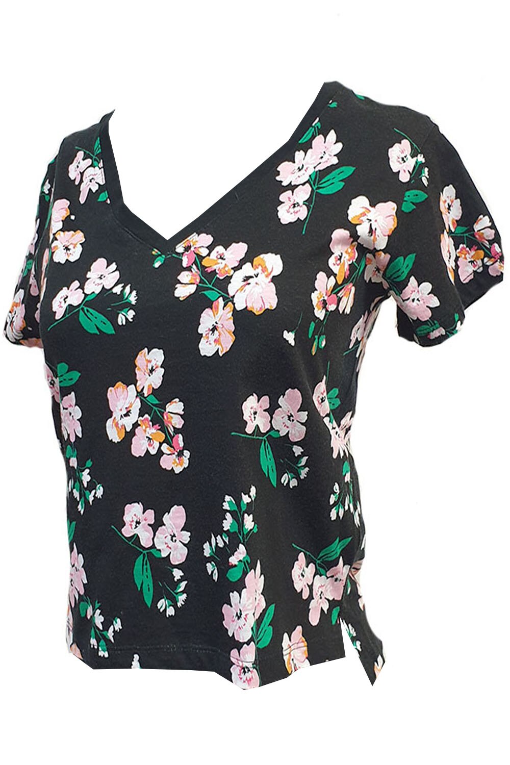 Tricou Tally Weijl, negru cu flori , 2XS