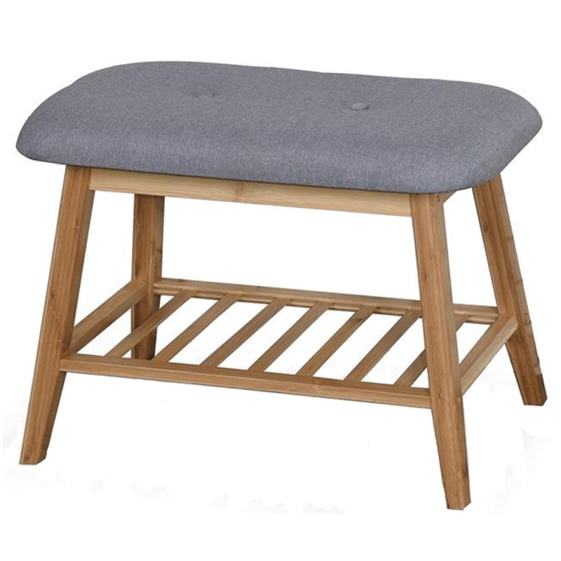 Suport pantofi lemn masiv gri - natur AX ON24, 60 x 30 x 44 cm