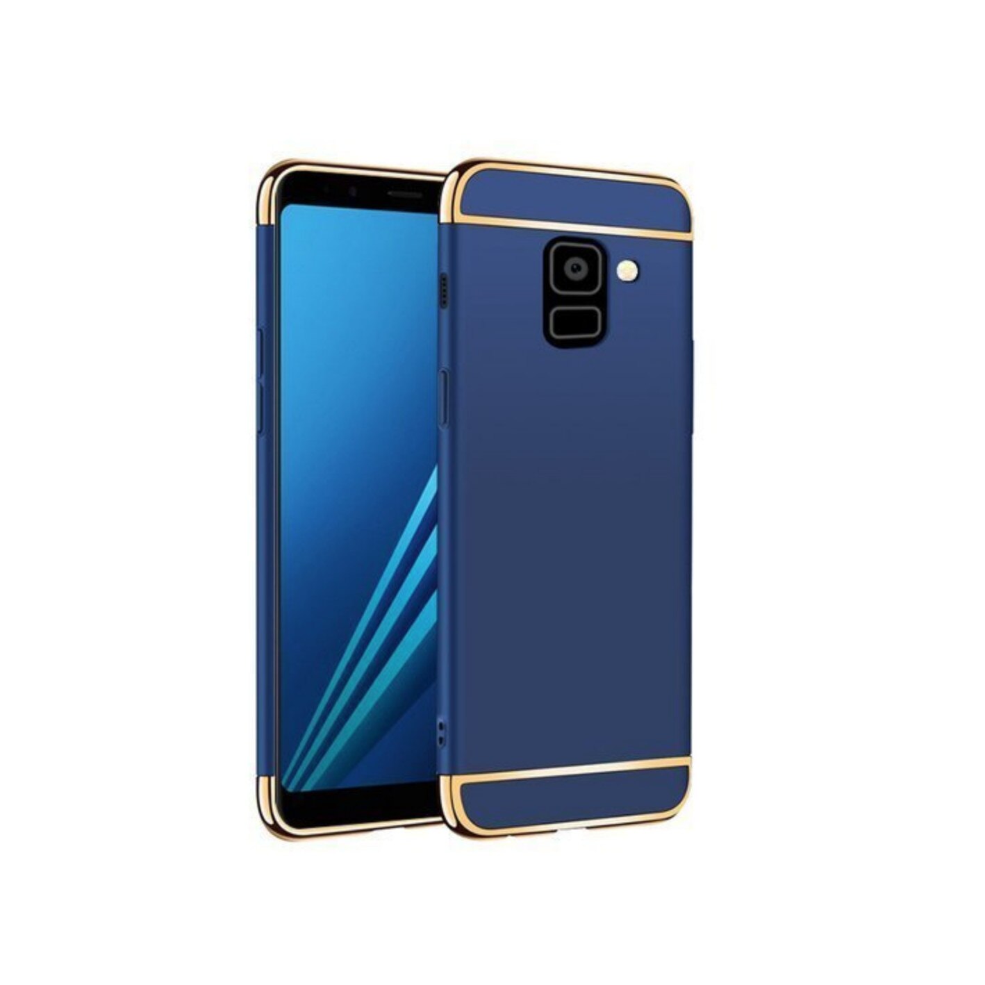 Husa 3 in 1 Luxury pentru Galaxy A8 Plus (2018) Blue