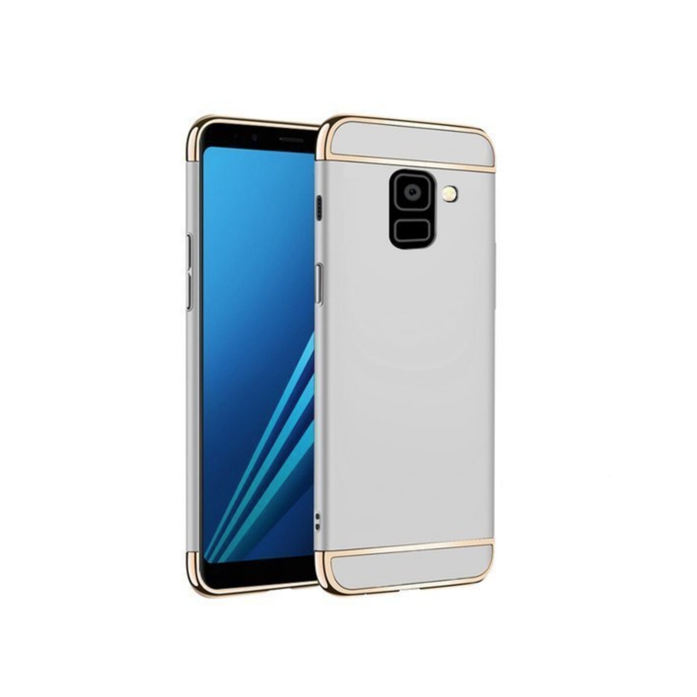 Husa 3 in 1 Luxury pentru Galaxy A8 Plus (2018) Silver